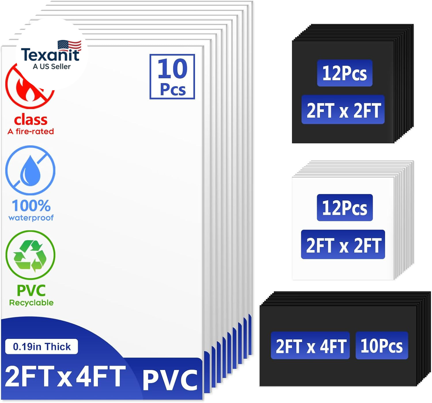 Premium PVC Smooth Drop Ceiling Tiles 2Ft X 4Ft – Waterproof, Fire-Rated, Washab