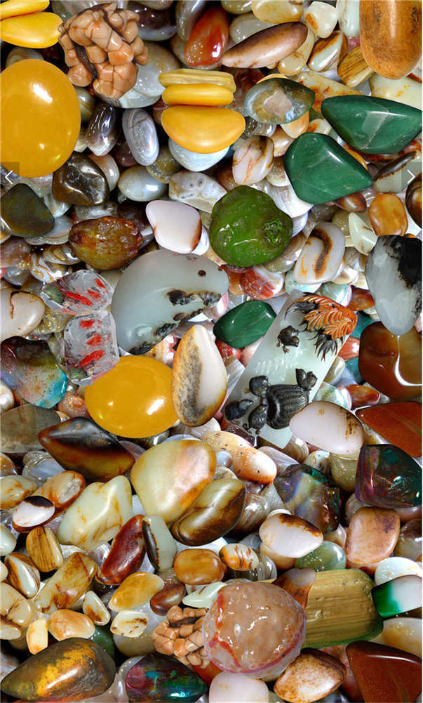 Smooth Cobblestone 3D Floor Mural Photo Flooring Wallpaper Home Print Decoration