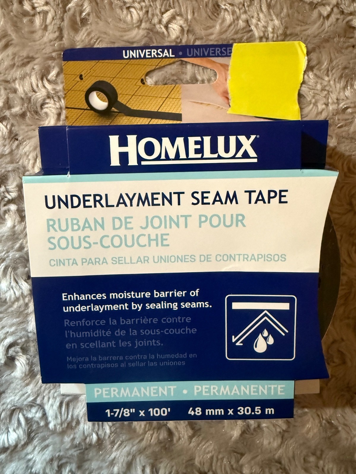 UNDERLAYMENT SEAM TAPE MOISTURE RESISTANT 1-7/8″ X 100′