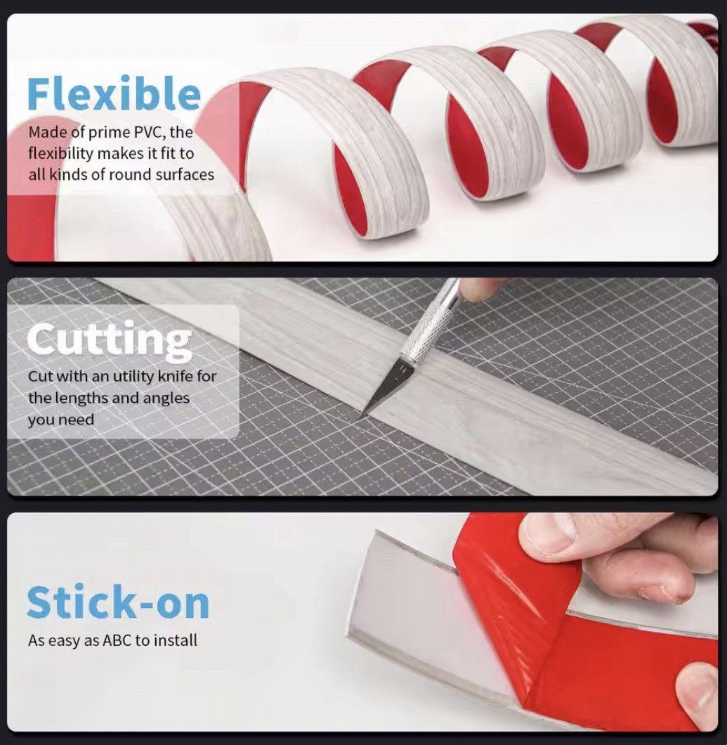 Art3d White Washed Peel N Stick Vinyl Transition Strip For Floor Gaps 1.57”x120”