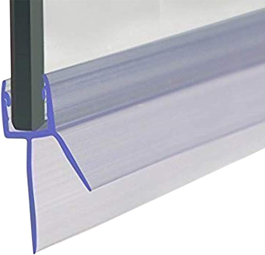Frameless Shower Door Bottom Seal with Drip Rail 1/4″ 1/4"(6mm), Clear