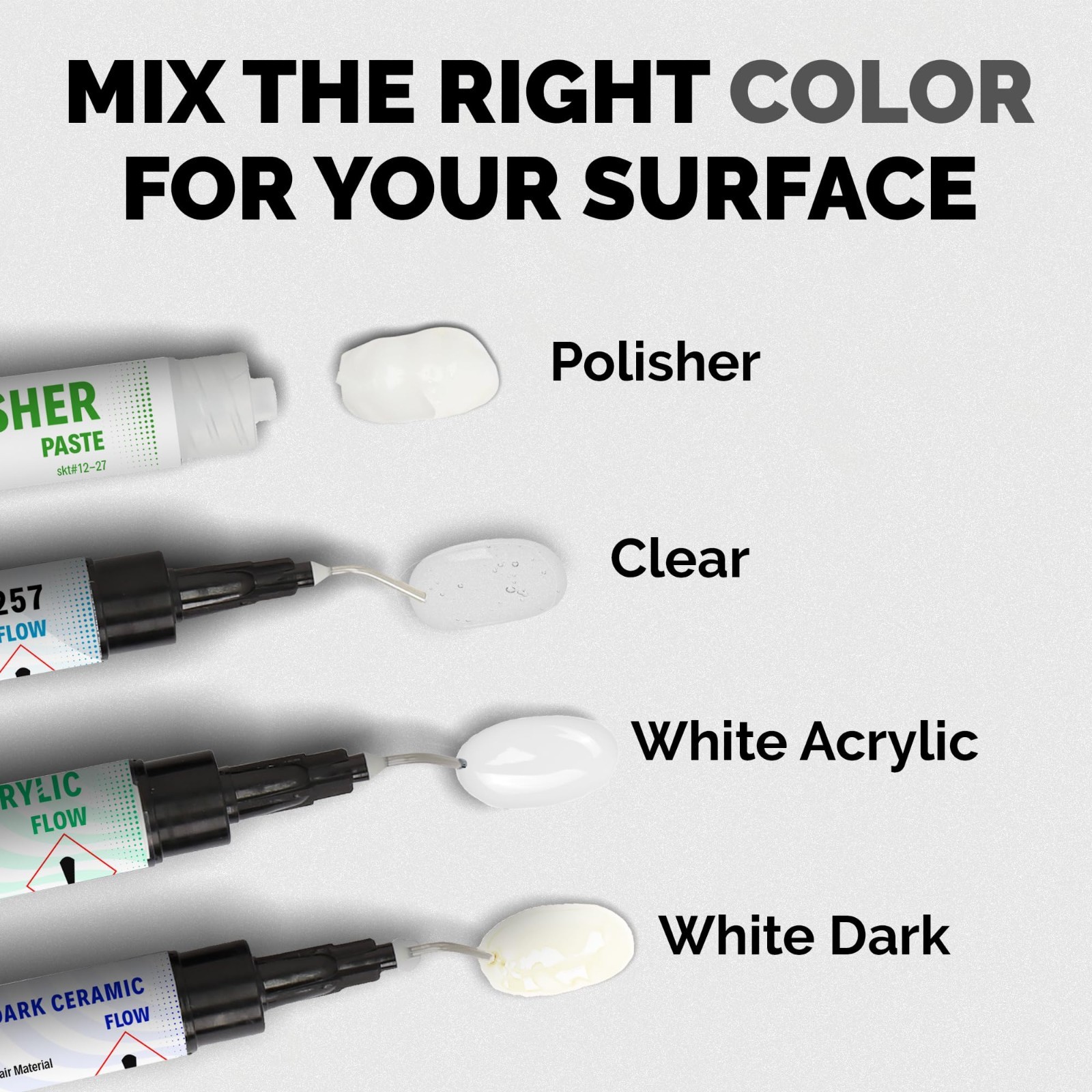 Granite Marble Porcelain Repair Kit – Clear Black Acrylic for Countertops Tiles
