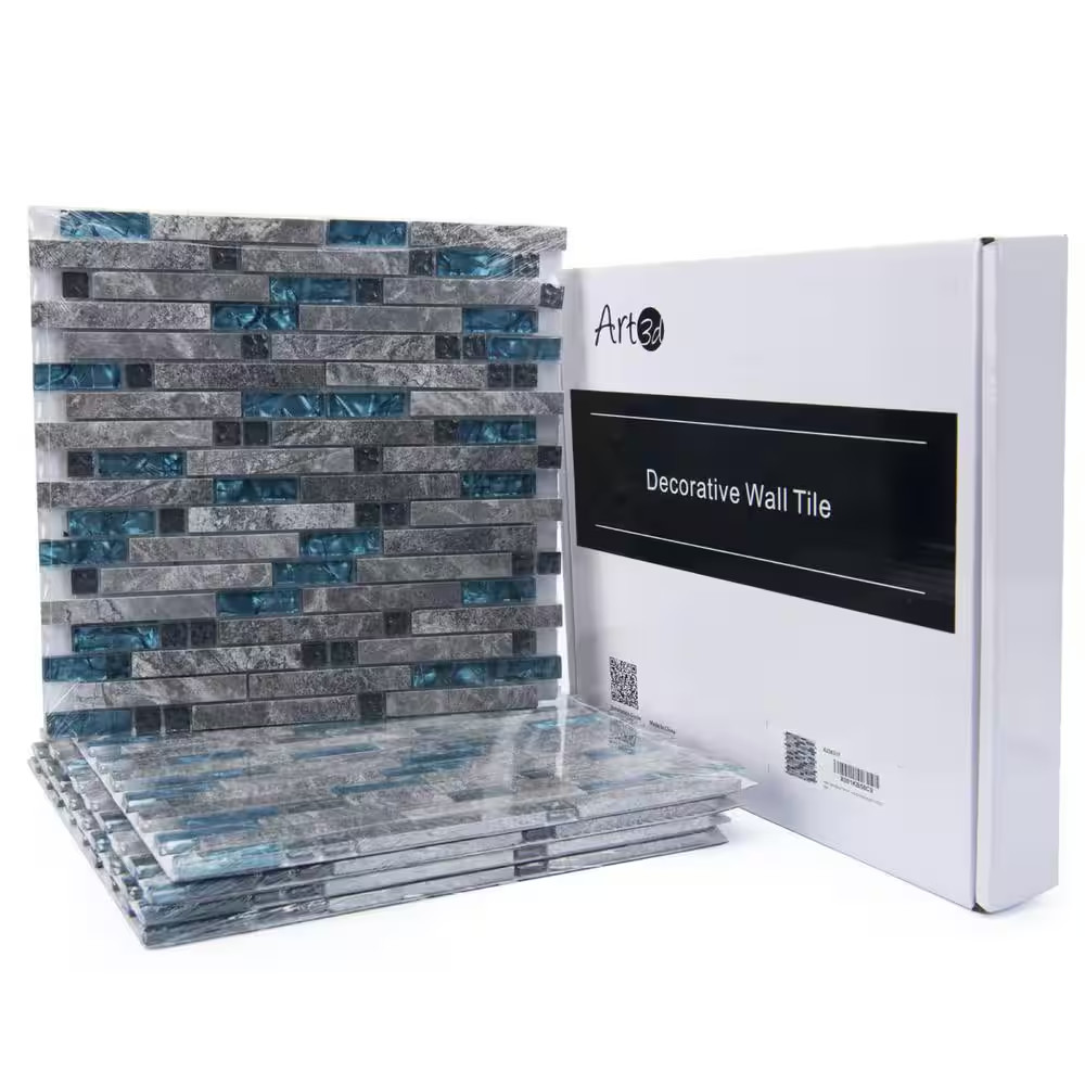 Blue 12 In. X 12 In. Glass Mosaic Tile for Kitchen Backsplash or Bathroom Backsp