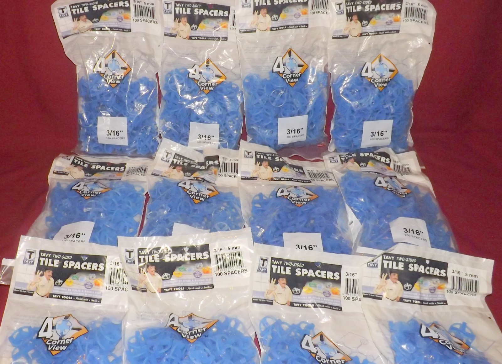 19 New Bags- Tavy 3/16″ 5mm Blue Tile Spacers 1900 Total Units Contractor Deal