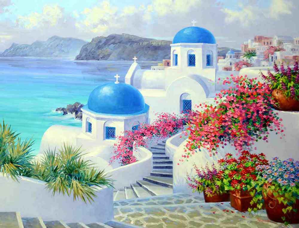 Mediterranean Accent & Decor Tile Mikki Senkarik Landscape Art MSA280AT