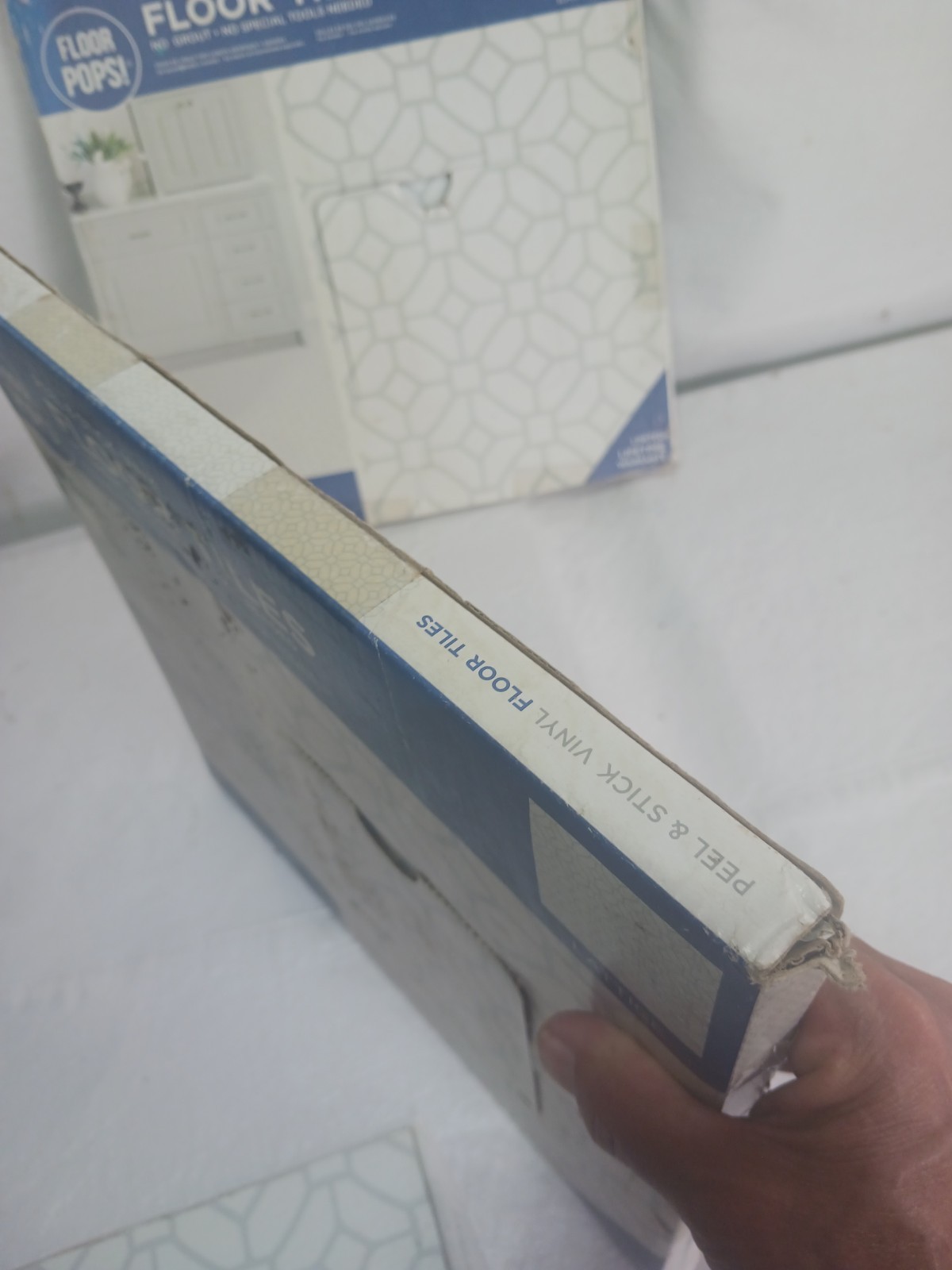 Floor Pops Peel Stick Floor/Wall Tiles FP2946 Lattice 12″x12″ x .06″ 10 Pack + 4