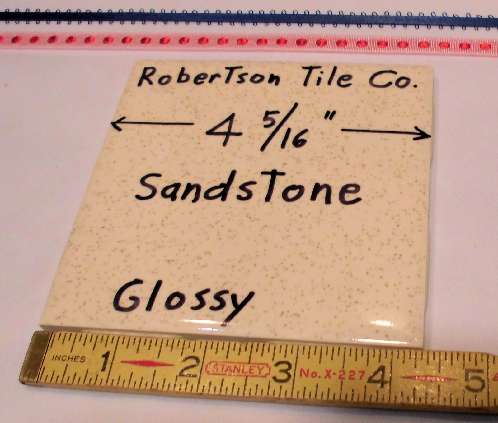 1 pc. Ceramic Tile: Buckwheat – Sandstone: Beige & Gold Specks, Robertson 4-5/16