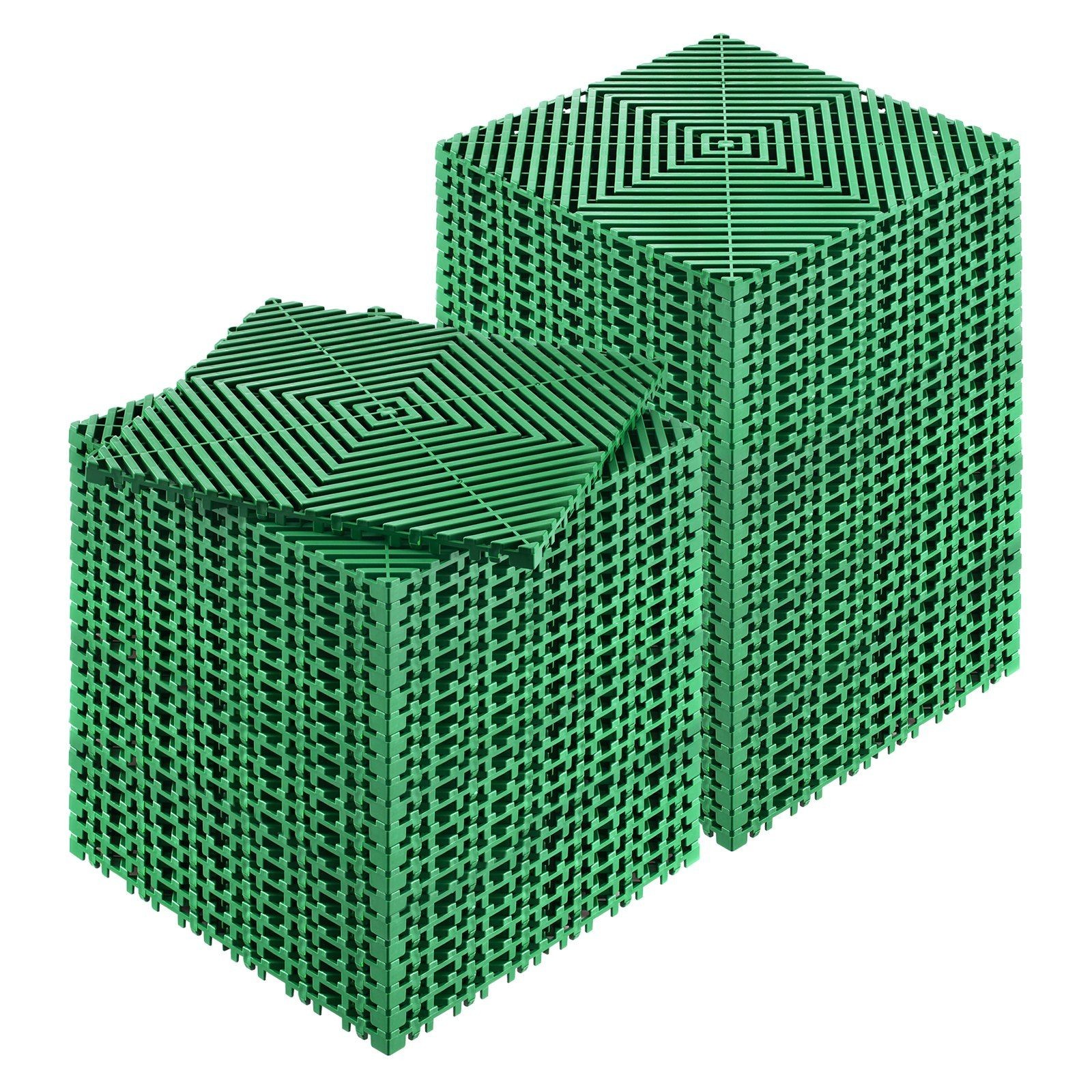 15mm 10×10 Interlocking Drain Mat with Channels 50 Pcs Strong Hold