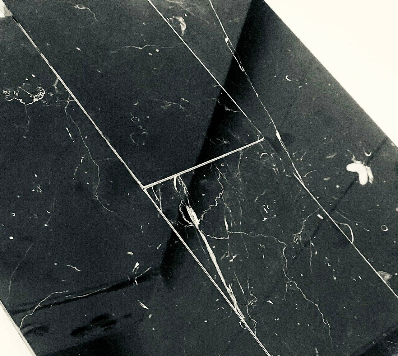 4×12 Polished Black Marble Tile Wall Backsplash Bath (1 SF)