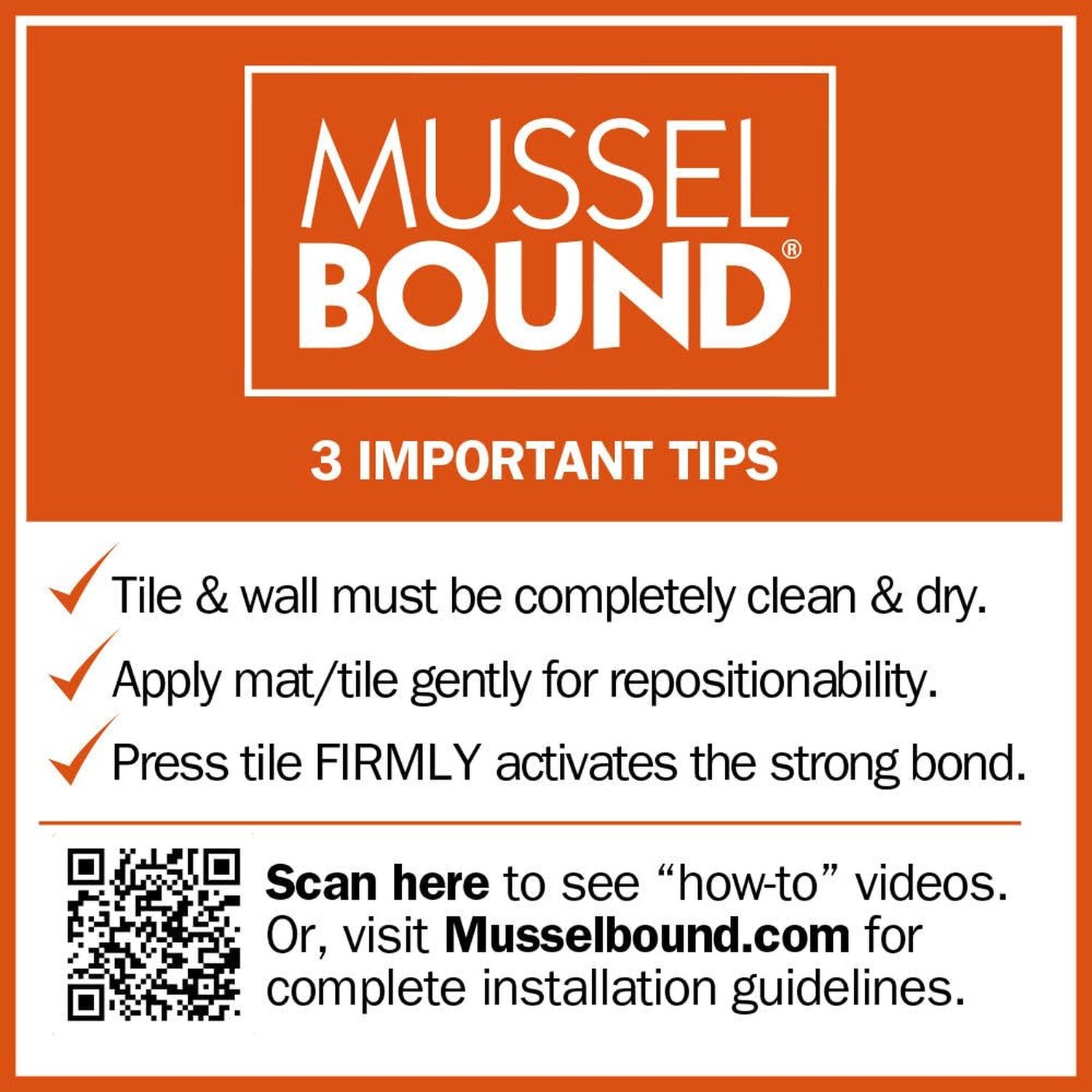 Mussel Bound MusselBound® Adhesive Tile Mat Mini Roll – 3″” x 15′, Easy Ins