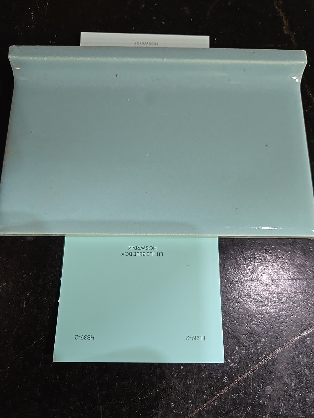 Vintage 6 1/8″ X 3 7/8″ NOS Cove Base Aqua Tile
