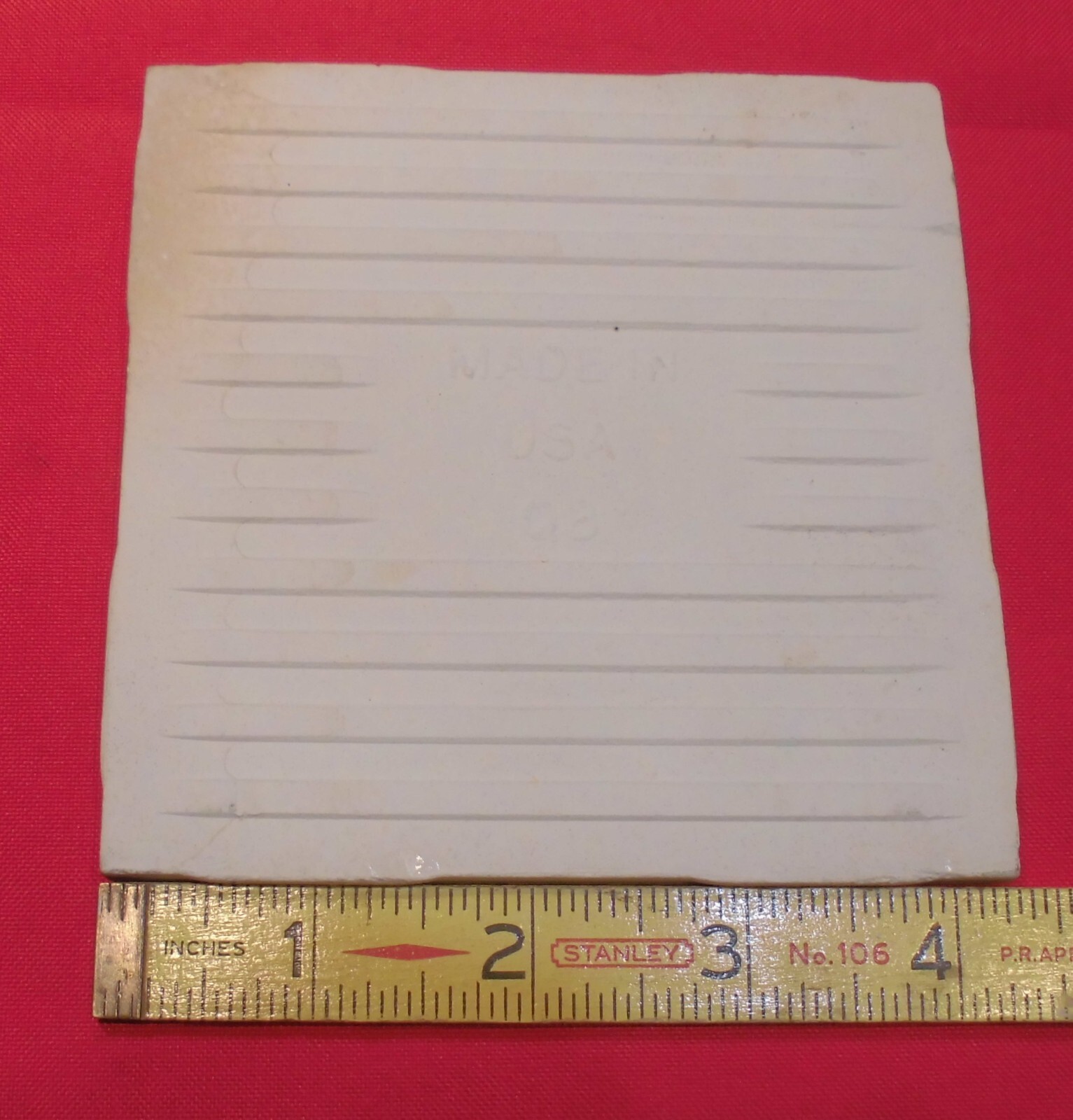 1 pc. Mayan White; Glossy Ceramic Tile; Color Tile Co. 4-1/4″ Tiny Bumpy, Dimple