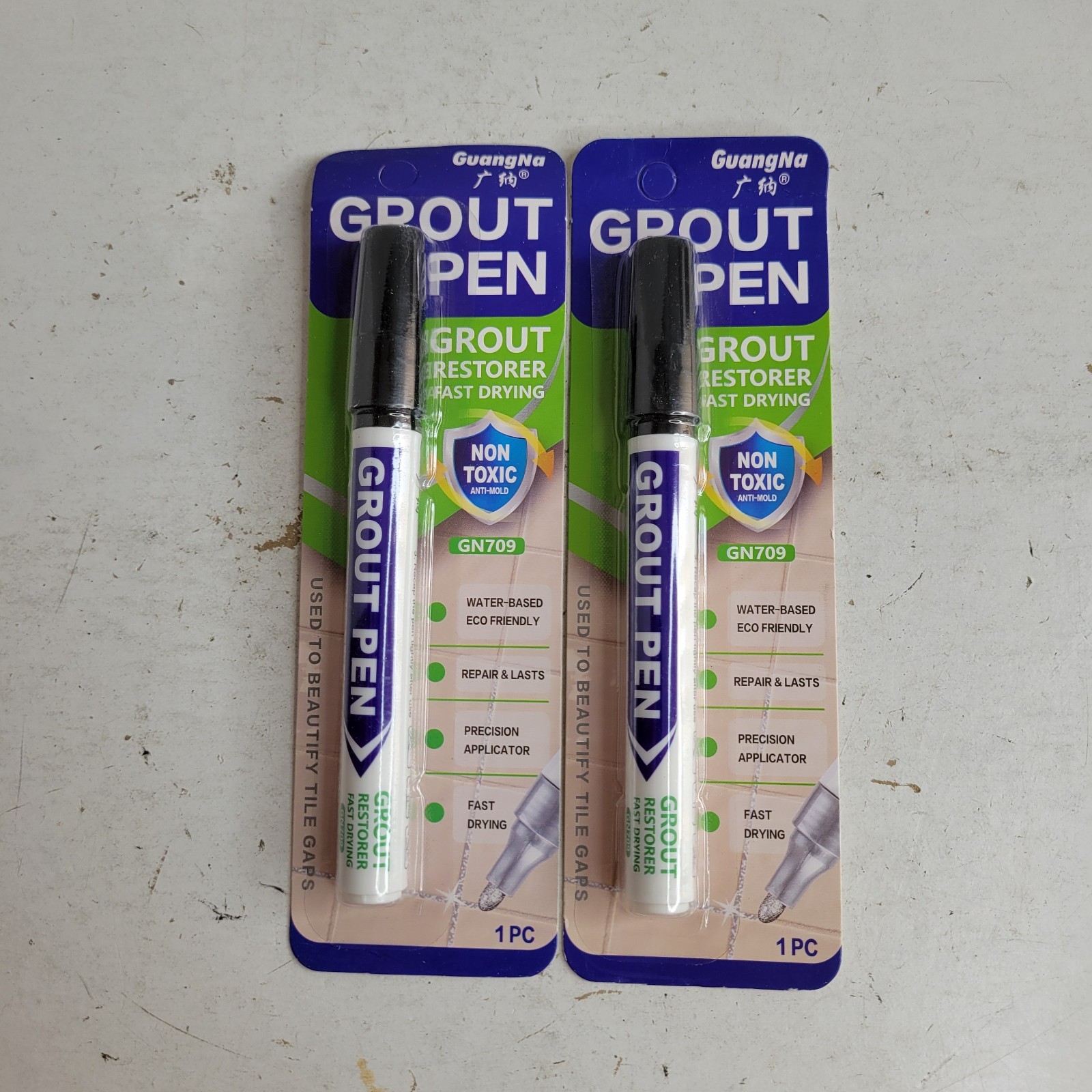 (2) Grout Pen Black Tile Paint Marker: Waterproof Tile Grout Colorant
