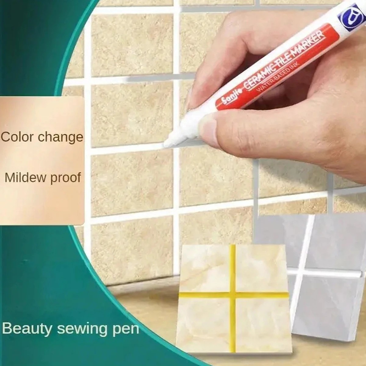 12pcs Grout Pen Tile Paint Marker Waterproof Grout Sealer Pen 5mm Tip