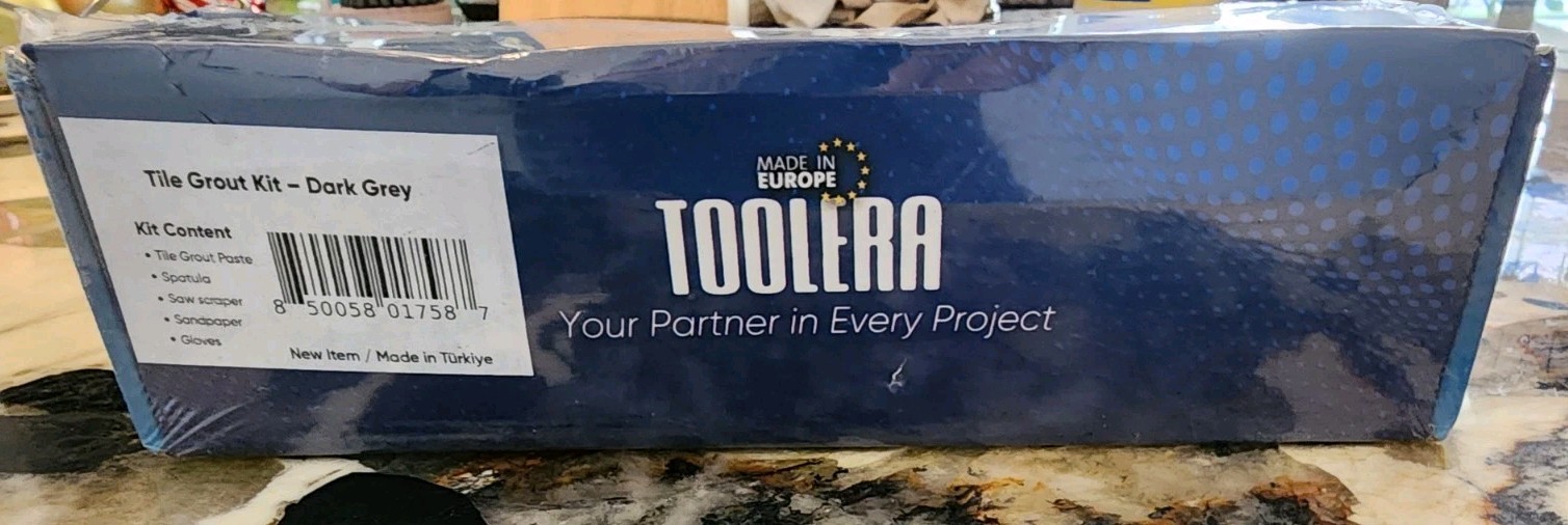 Toolera Tile Grout Repair Kit Dark Grey 14.11oz Set w/ Tools – New