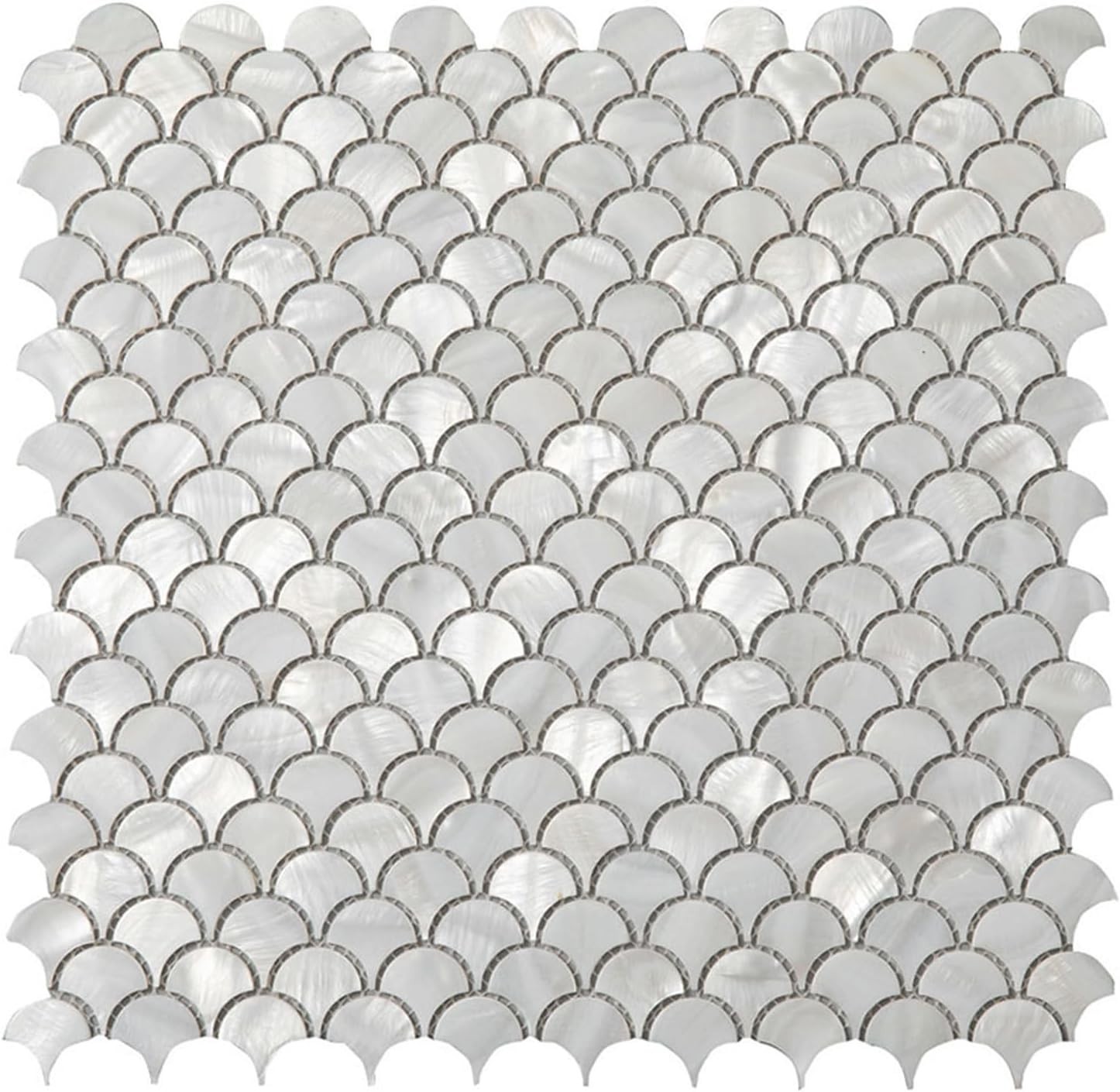 Modern Fish Scale Backsplash Tiles – Pack of 6 Water-Resistant Shell Sheets