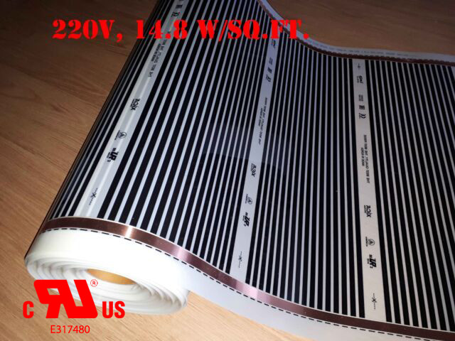 Under floor heating film 220v, 14.8 w/sq.ft., 60.2 sq.ft.