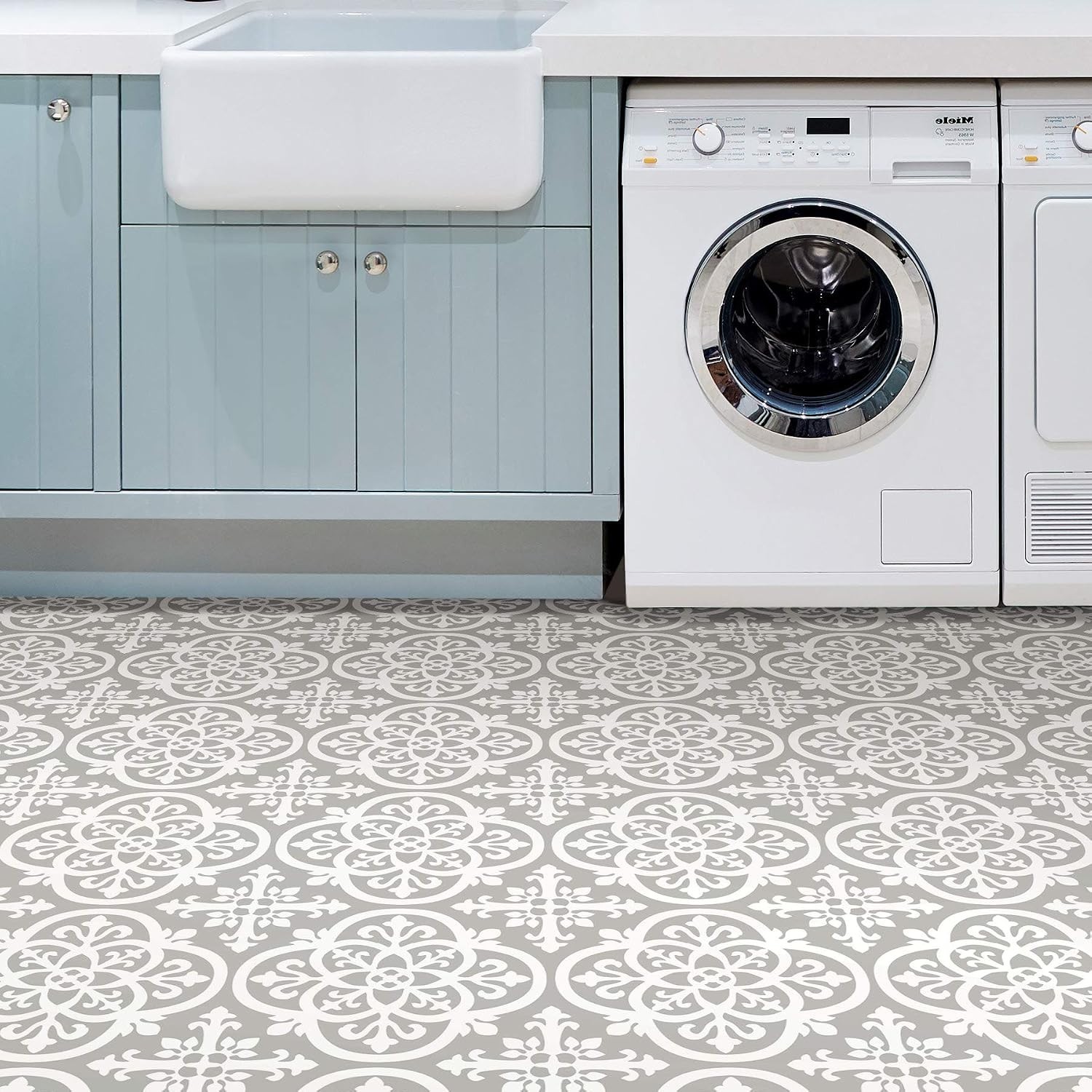 FP2942 Medina Peel & Stick Floor Tiles, Grey