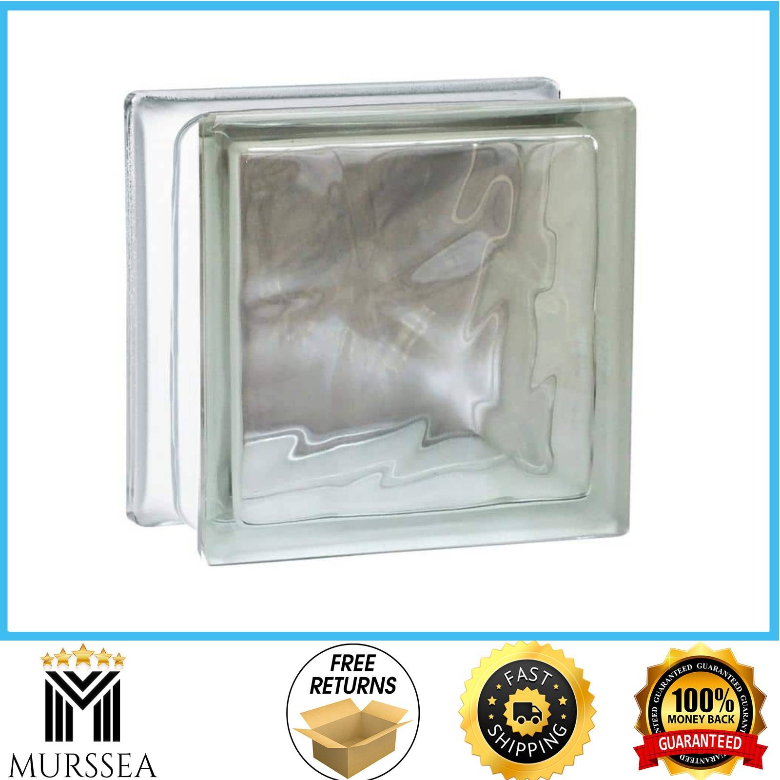 Nubio 4 in. Thick Series 8 in. x 8 in. x 4 in. (8-Pack) Wave Pattern Glass Block