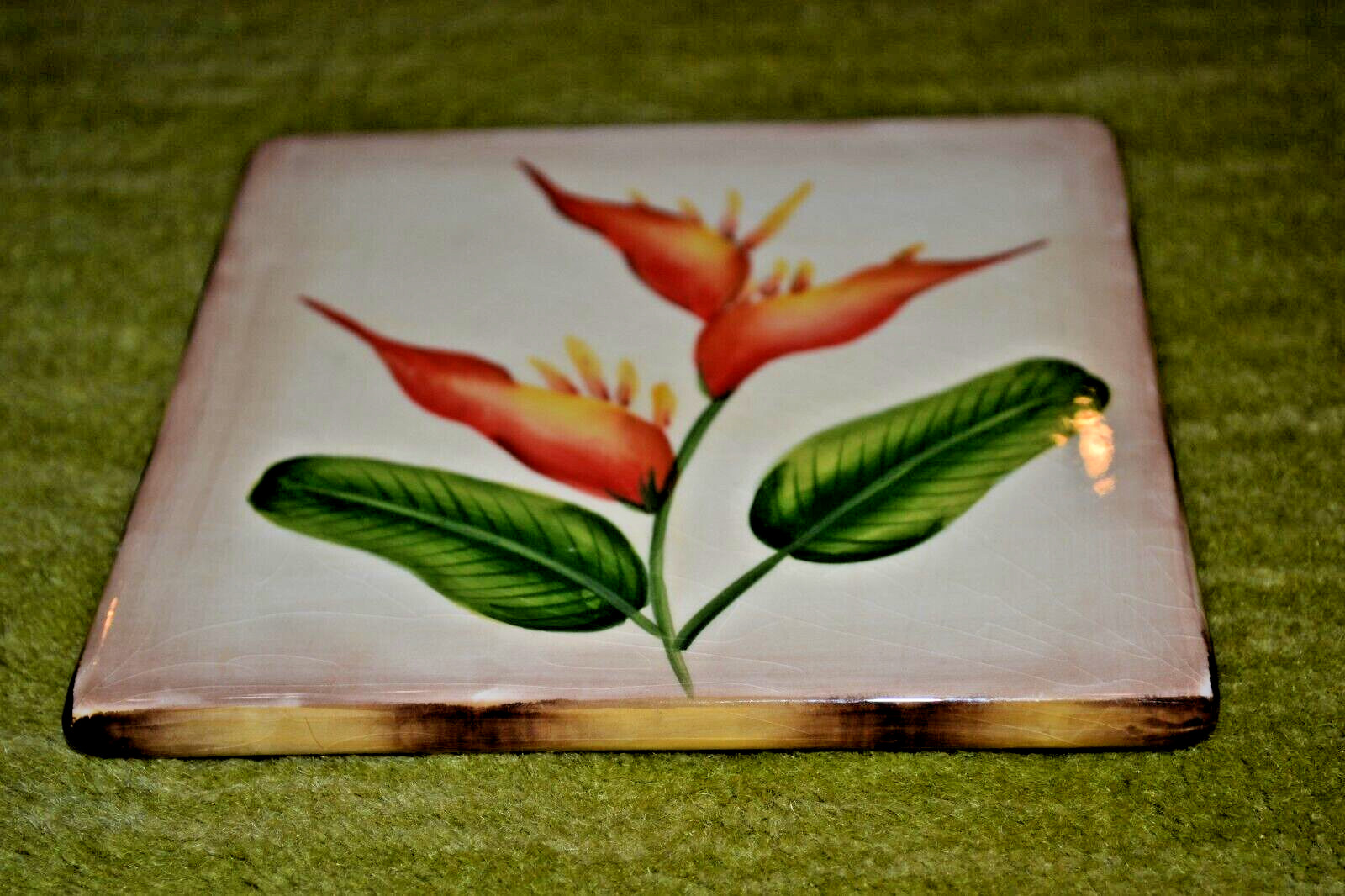 Bird of Paradise Ceramic Tile Wall Decor – Hot Plate Pacific Rim 6″x6″