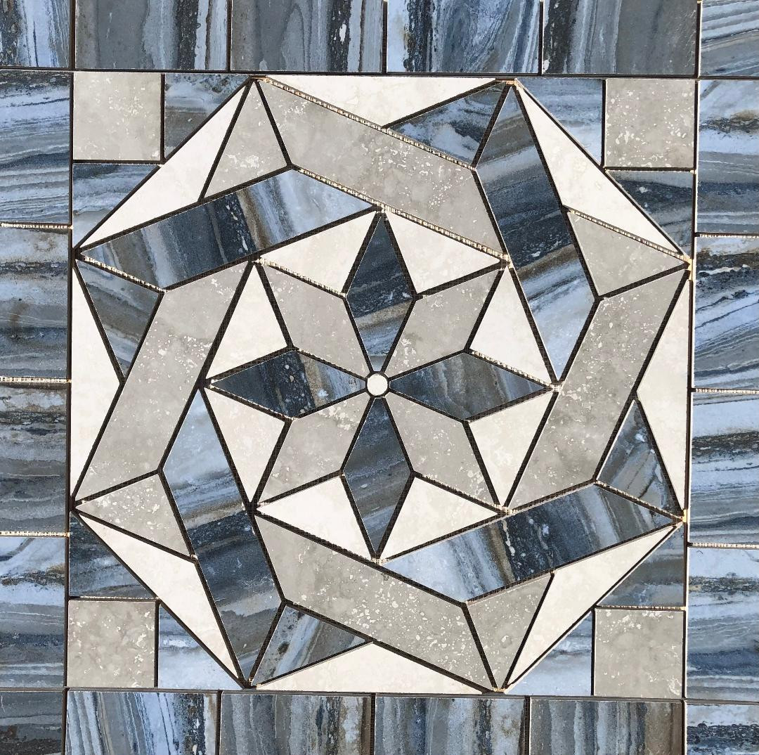 44 5/8″ X 45 5/8″ Tile Medallion – Happy Floors Exotic Stone & Cipriani tiles