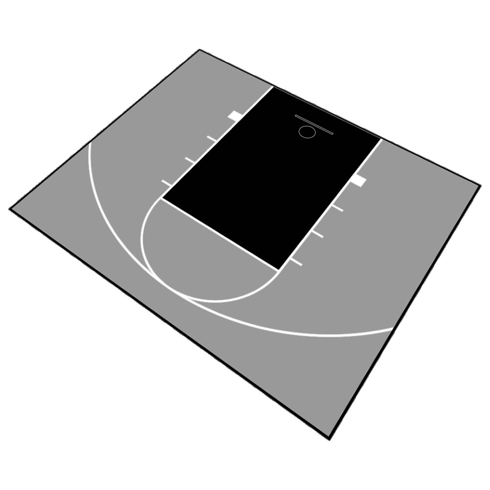 30ft x 25ft Outdoor Basketball Half Court Kit-Lines and Edges Inc-Gray/Black