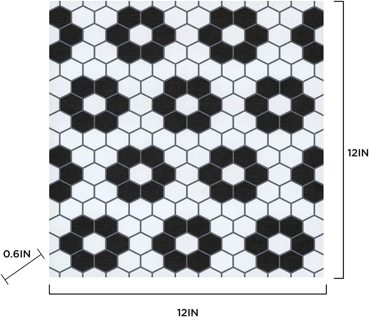 Transform Your Space with Black Biscotto Peel & Stick Floor Tiles – 10 Sq Ft