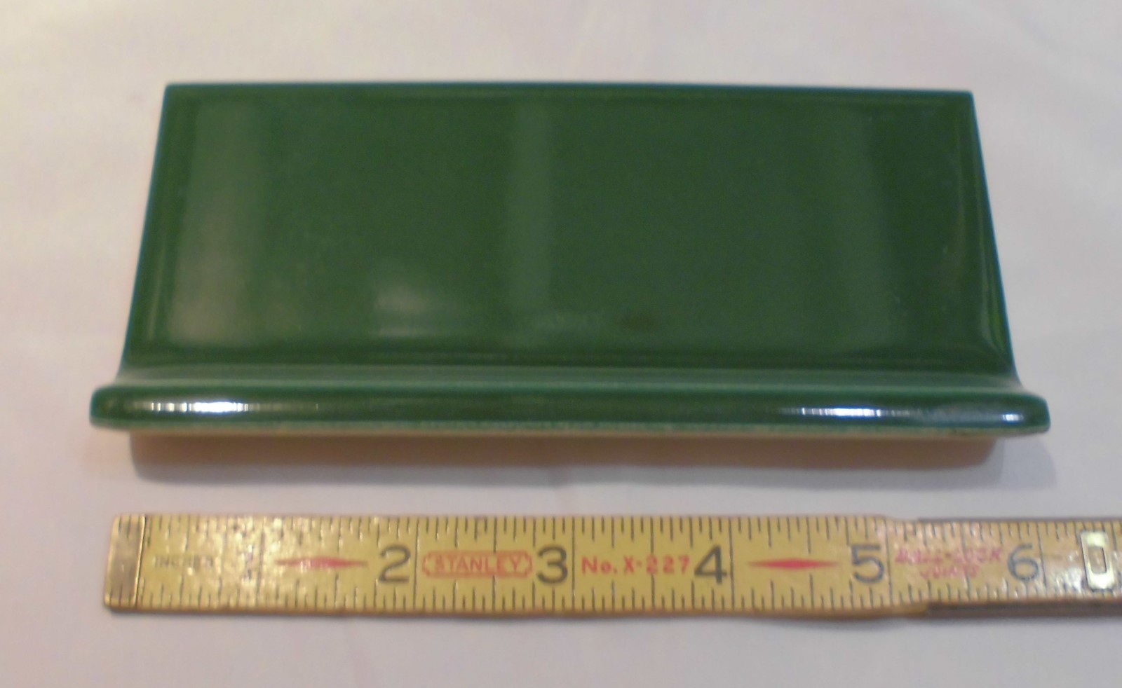 1 pc. *Forest Green* 3″ X 6″ stack-on base/cove Ceramic Tile by Robertson Co.