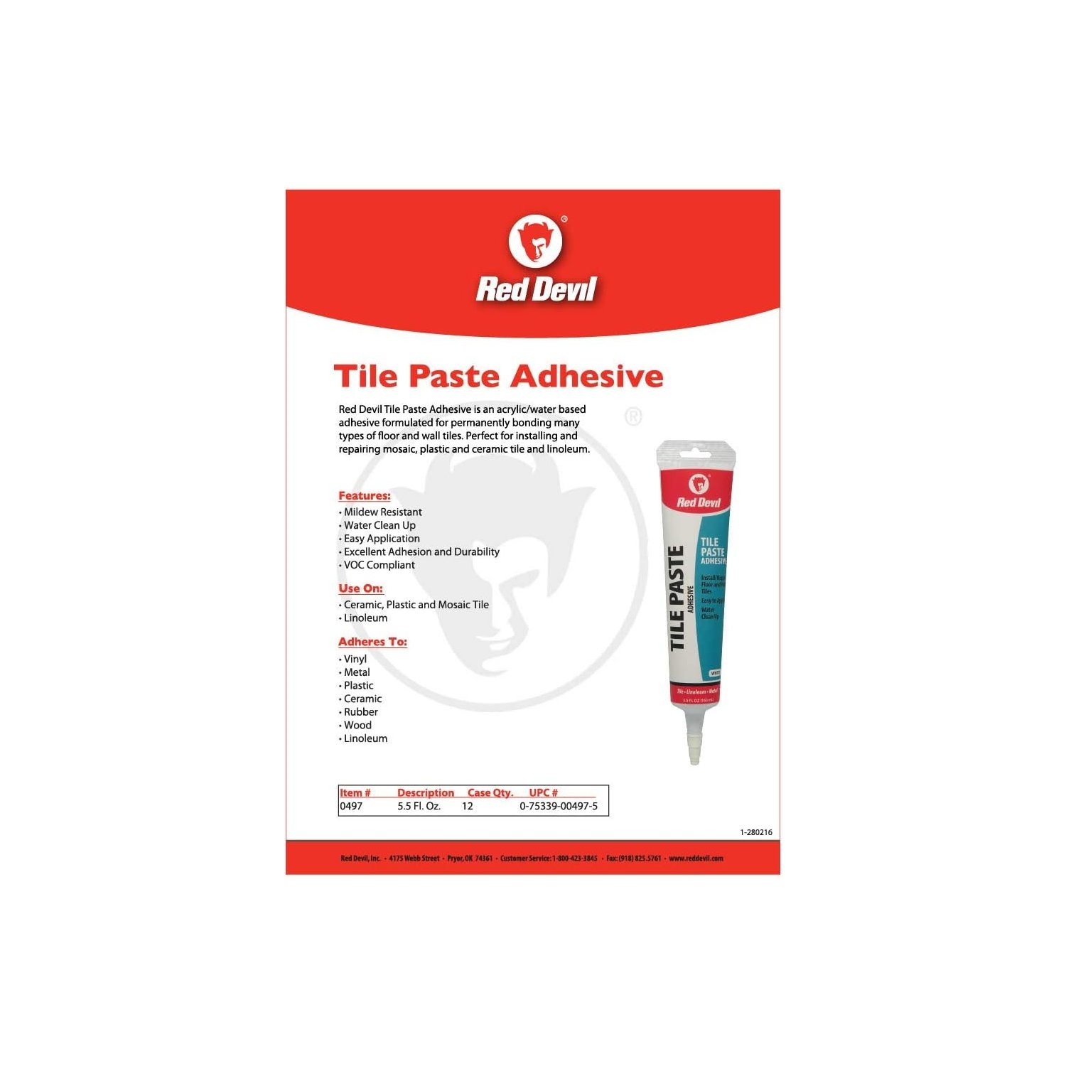 Permanent Bond Tile Glue 5.5 Oz White Easy Application for Flooring & Repair