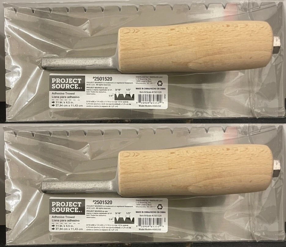 2/ Project Source Metal Adhesive Trowels 3/16″ Wide x 1/2″ Deep – 2501520