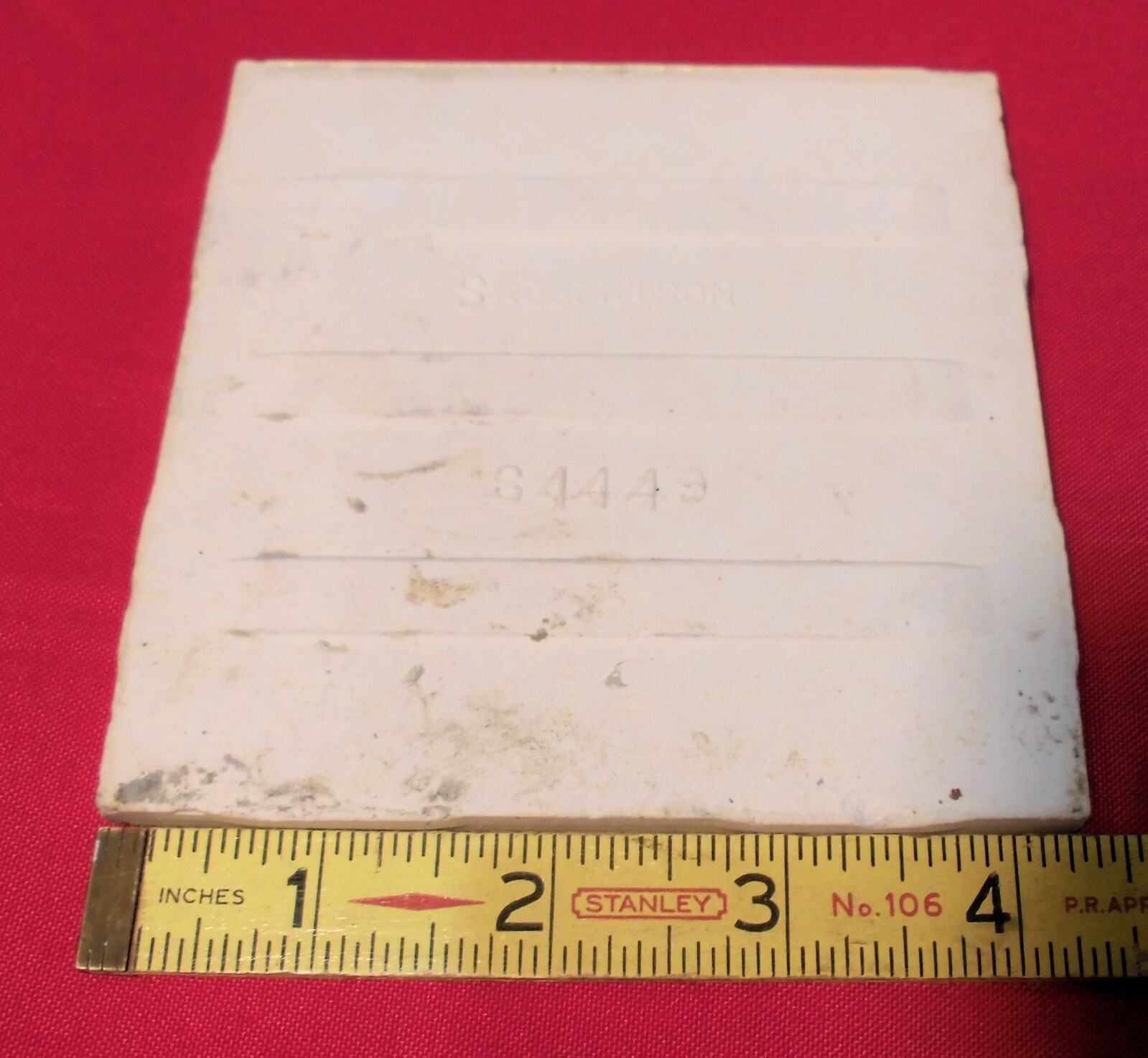 1 pc. Stardust Yellow: Vintage Glossy Ceramic Bullnose Tile 4-5/16” Robertson