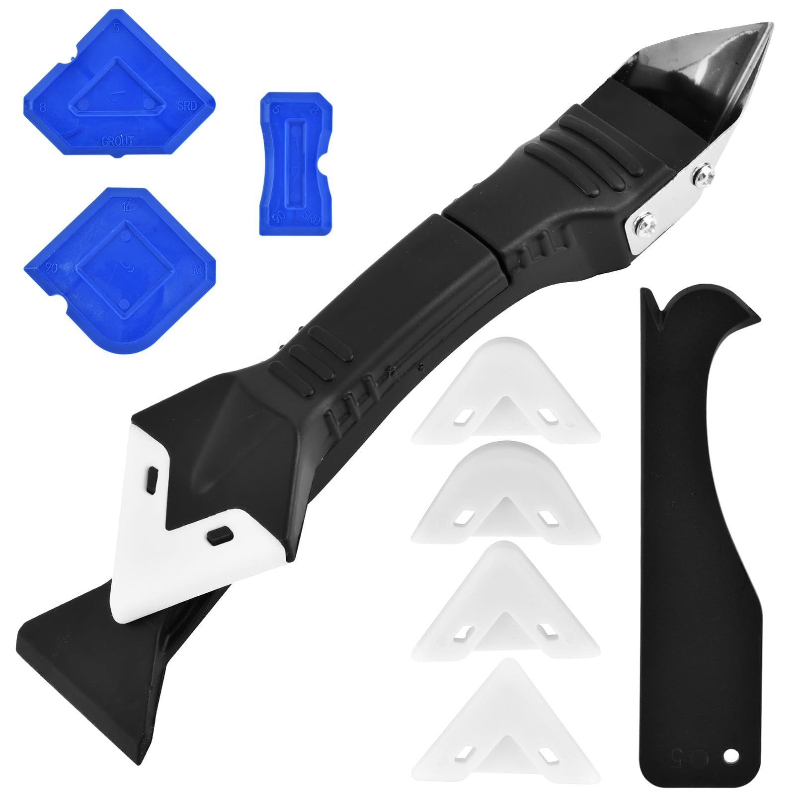 Silicone Caulking Tool, 3 in 1 Caulking Remover Glazing Compound Finishing To…