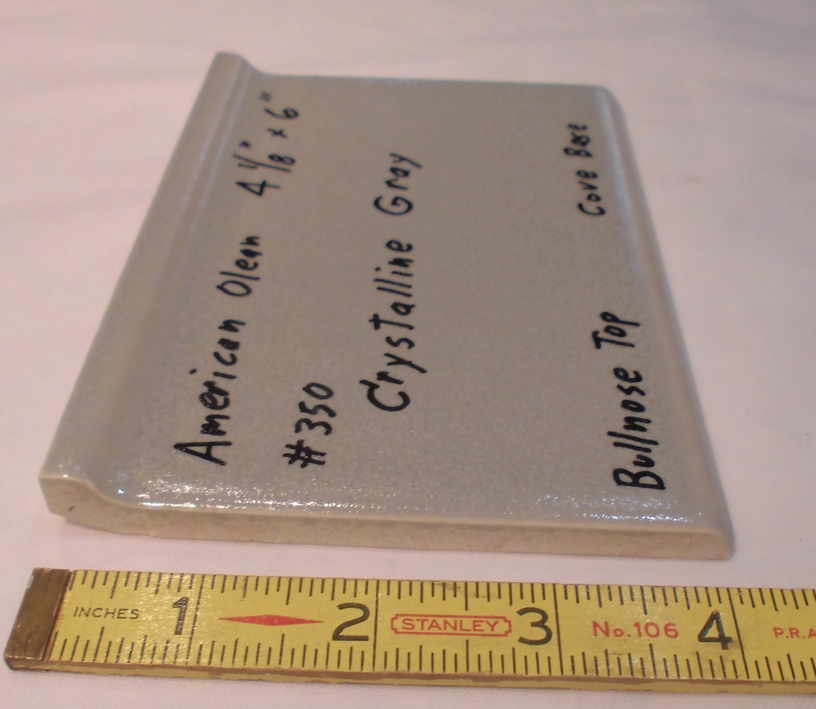 1 pc. Crystalline Gray; base/cove Ceramic Tile; 4-1/8″ X 6″ by American Olean