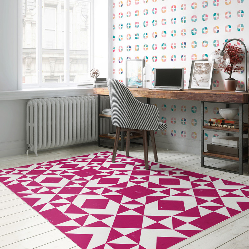 Sundance’ Southwestern Non-Slip Indoor/Outdoor Rug Pink 2′ x 3′