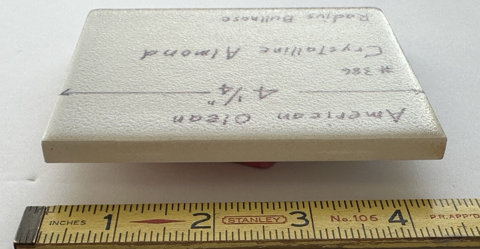 1 pc. Almond: Crystalline Ceramic Radius Bullnose Tile 4-1/4” American Olean