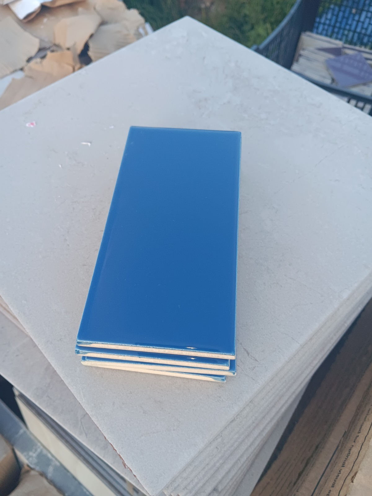 24 Tiles ( 3 ft² ) Glossy Seabreeze Blue Ceramic Wall Tile 3″ x 6″.. Retro