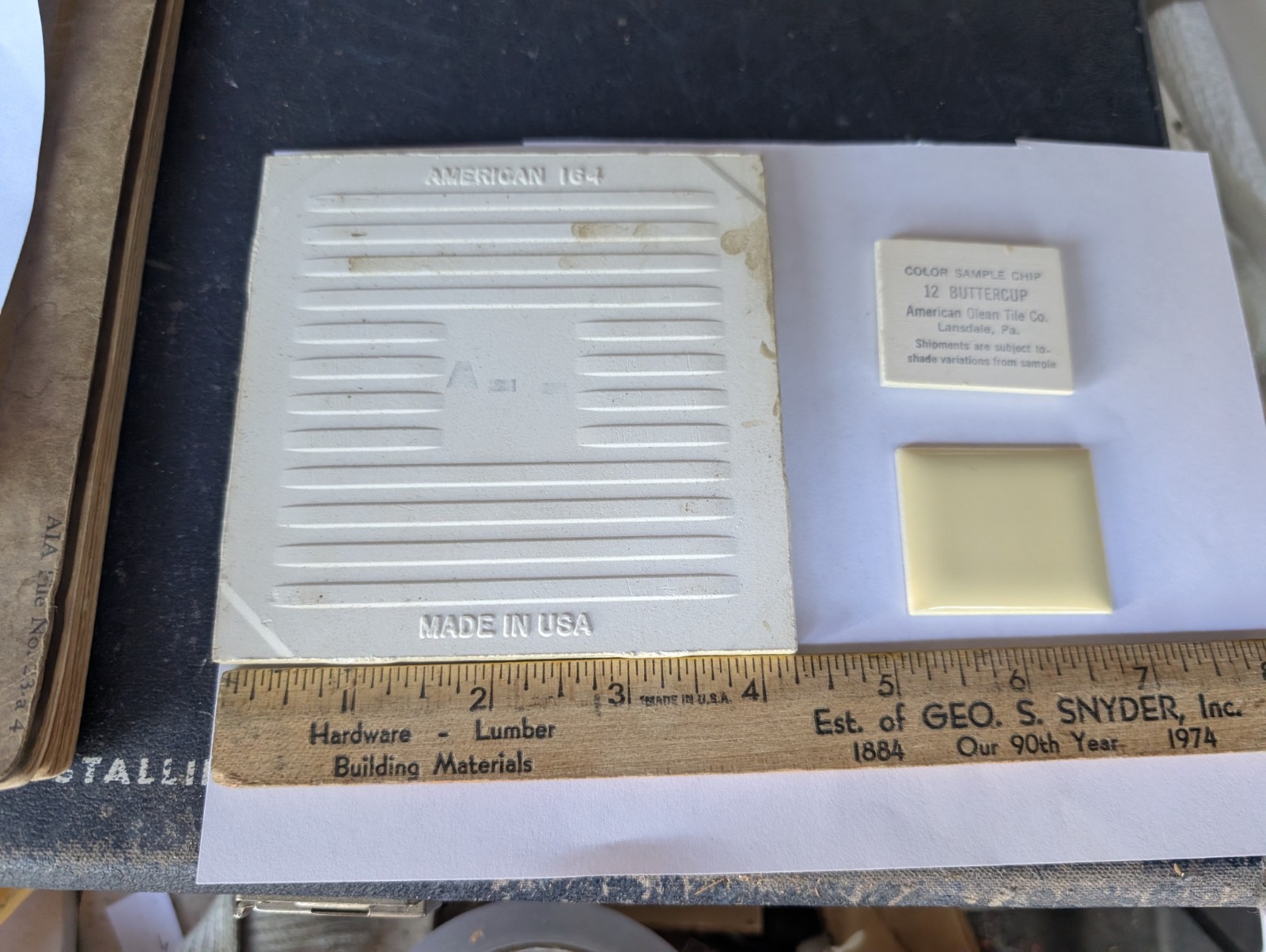 2 pcs of American Olean Ceramic Tile 4 1/4″ NEW Bright Buttercup Yellow Glossy