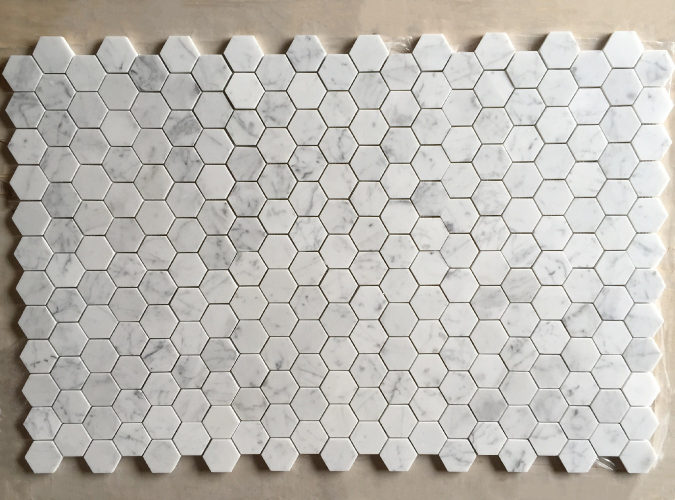 C32XH Carrara White Marble 2″ Hexagon Mosaic Tile Venato Carrera Honed