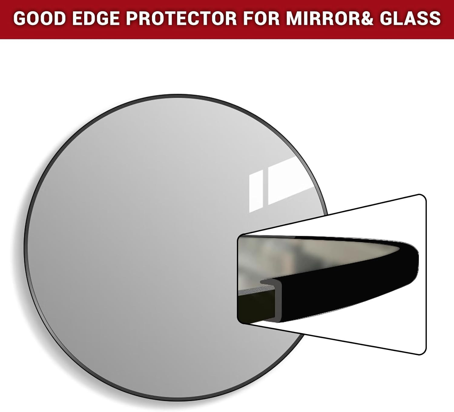 Rubber Edge Trim, 1/4″ Self Adhesive Flexible U Channel Edge Protecter for Sh…