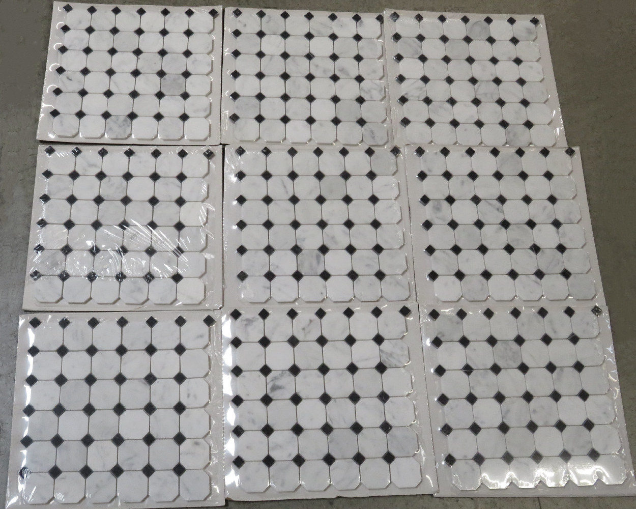 C801XP Carrara Marble Octagon Mosaic Vintage Tile Polished 2″ Venato Bianco
