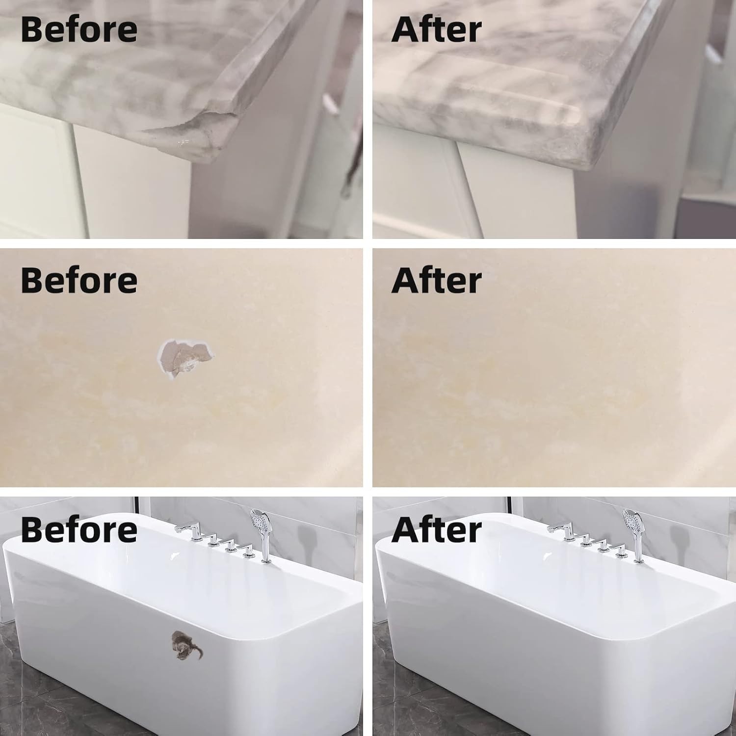 Tile Granite Marble Repair Kit for Chips Cracks Dents Scratch Countertops
