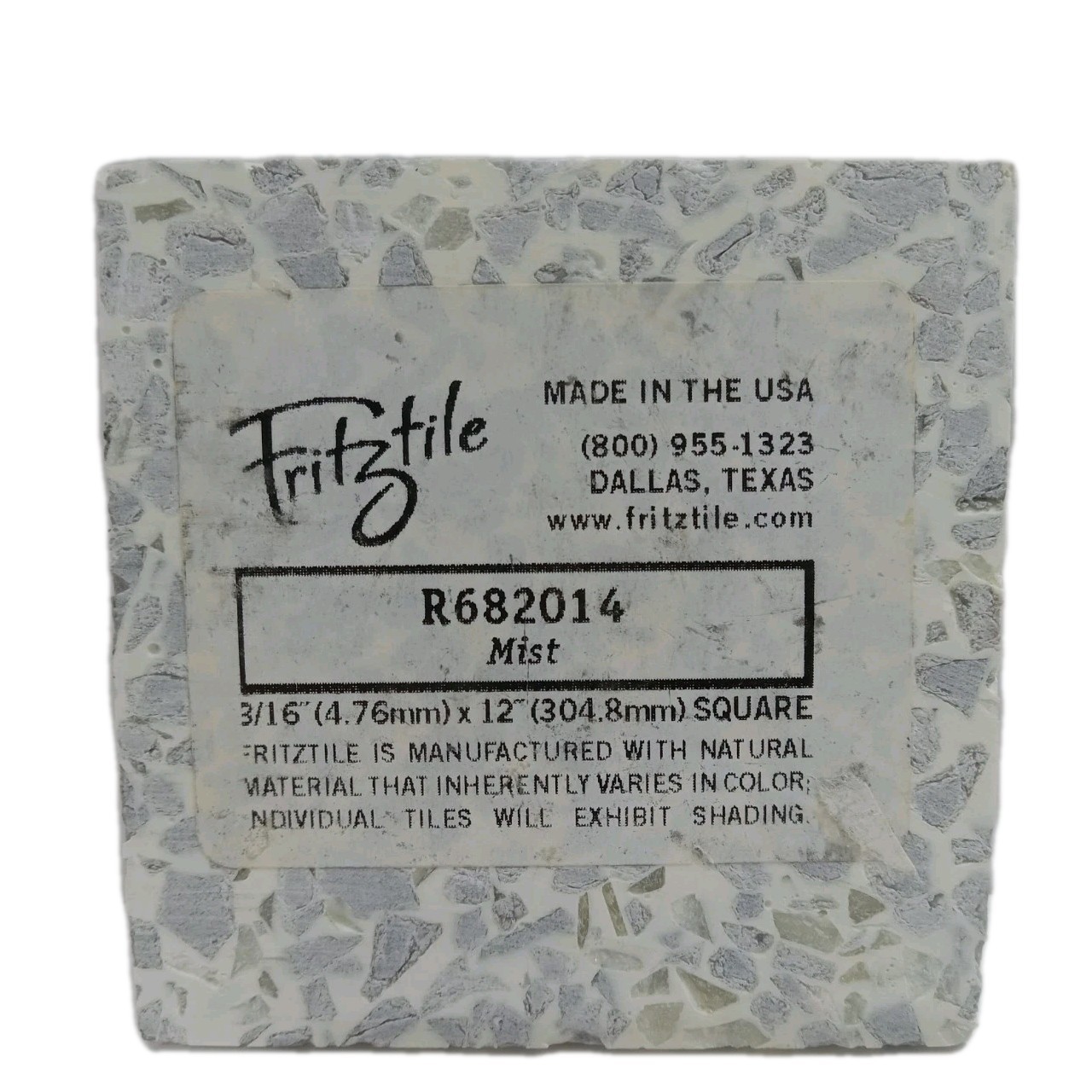 Fritztile Terrazzo Mini Floor Tile Single Sample R682014 Mist (Silver & Gray)