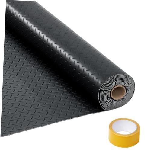 8×20 FT Garage Floor Mat, 2.8Mm Thickened Non-Slip PVC 7.5x17FTx2.8mm Black