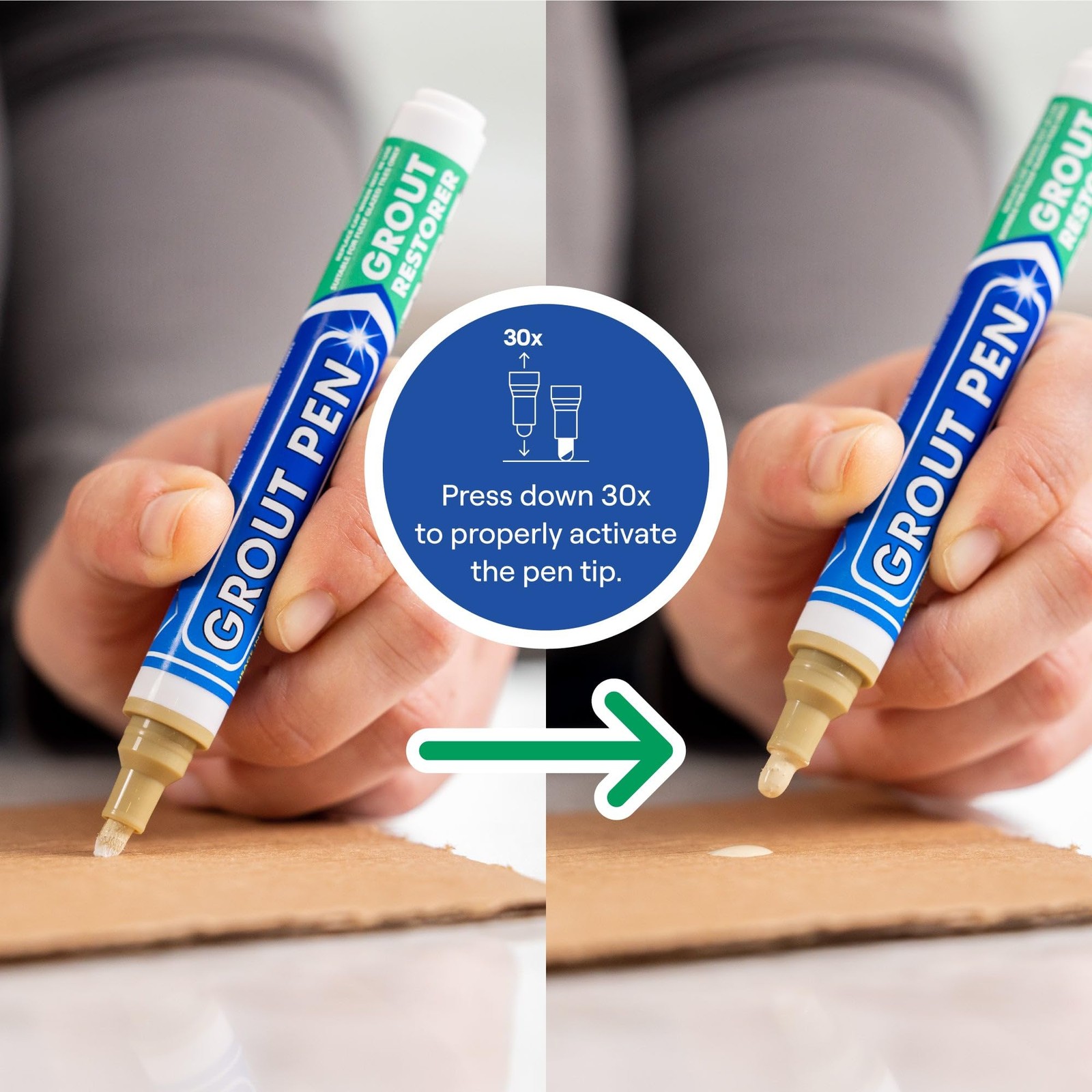 Grout Pen Beige Waterproof Sealer Pen Narrow 5mm Tip 7mL 3 Pack