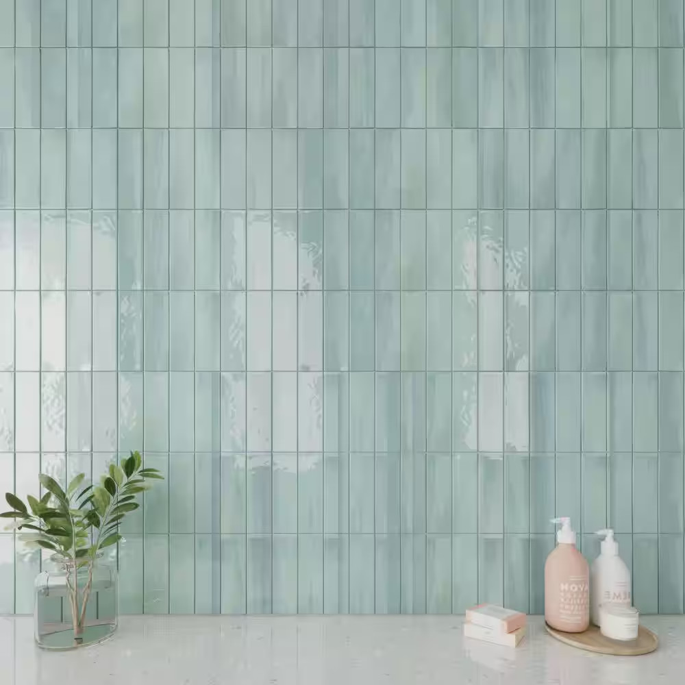 Spanish Allure Porcelain 12 In. X 24 In. X 9Mm Wall Tile Case – Sage (5 PCS, 10.