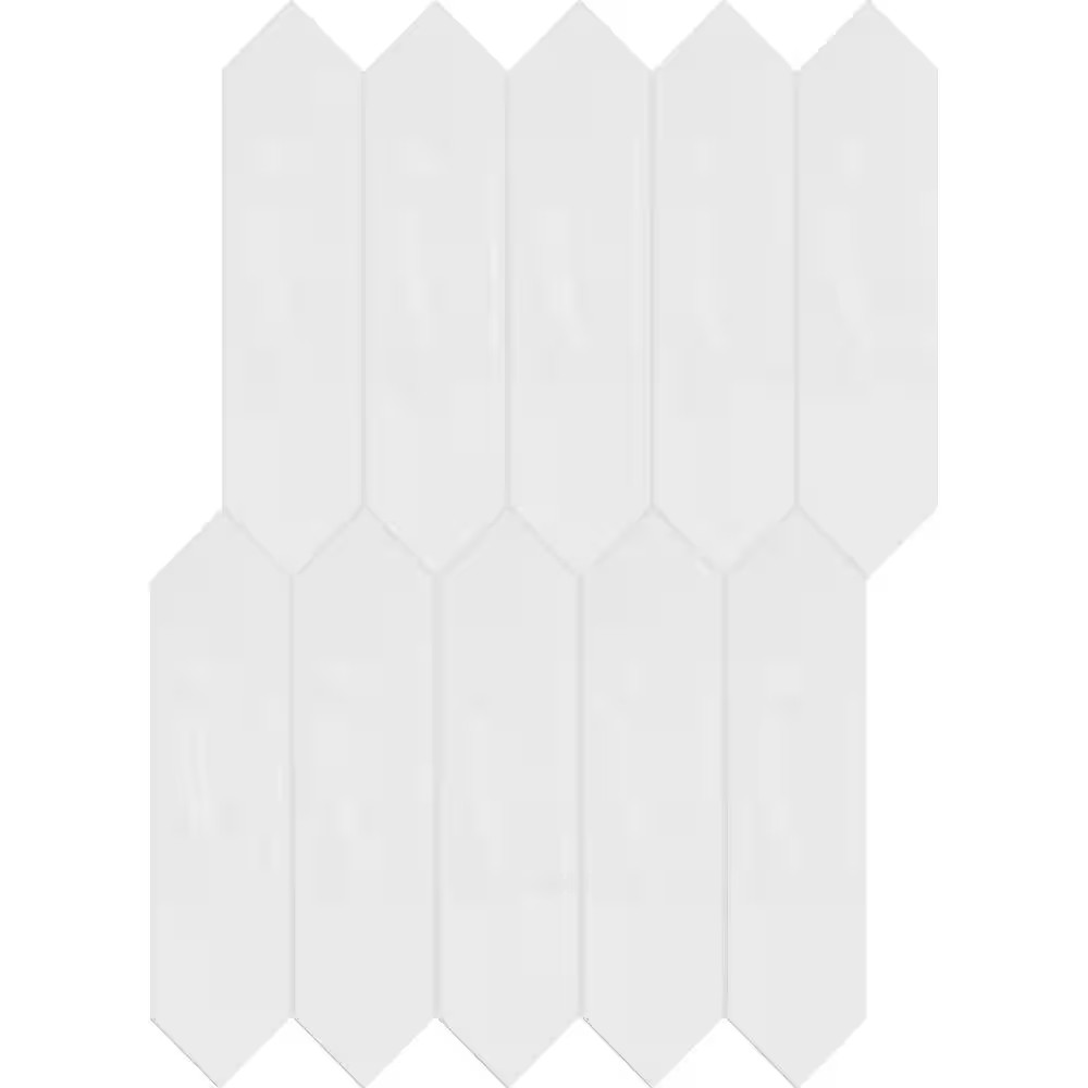 Luxecraft Artic White Glossy 3 In. X 12. In. Glazed Ceramic Picket Wall Tile (8.