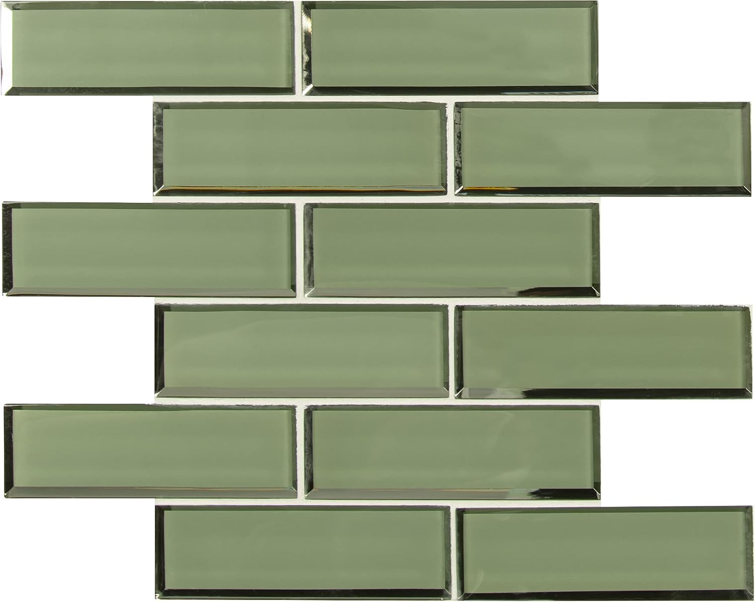 Beveled Glass Mesh-Mounted Tile 11.73″ x 11.73″ for Stunning Flooring
