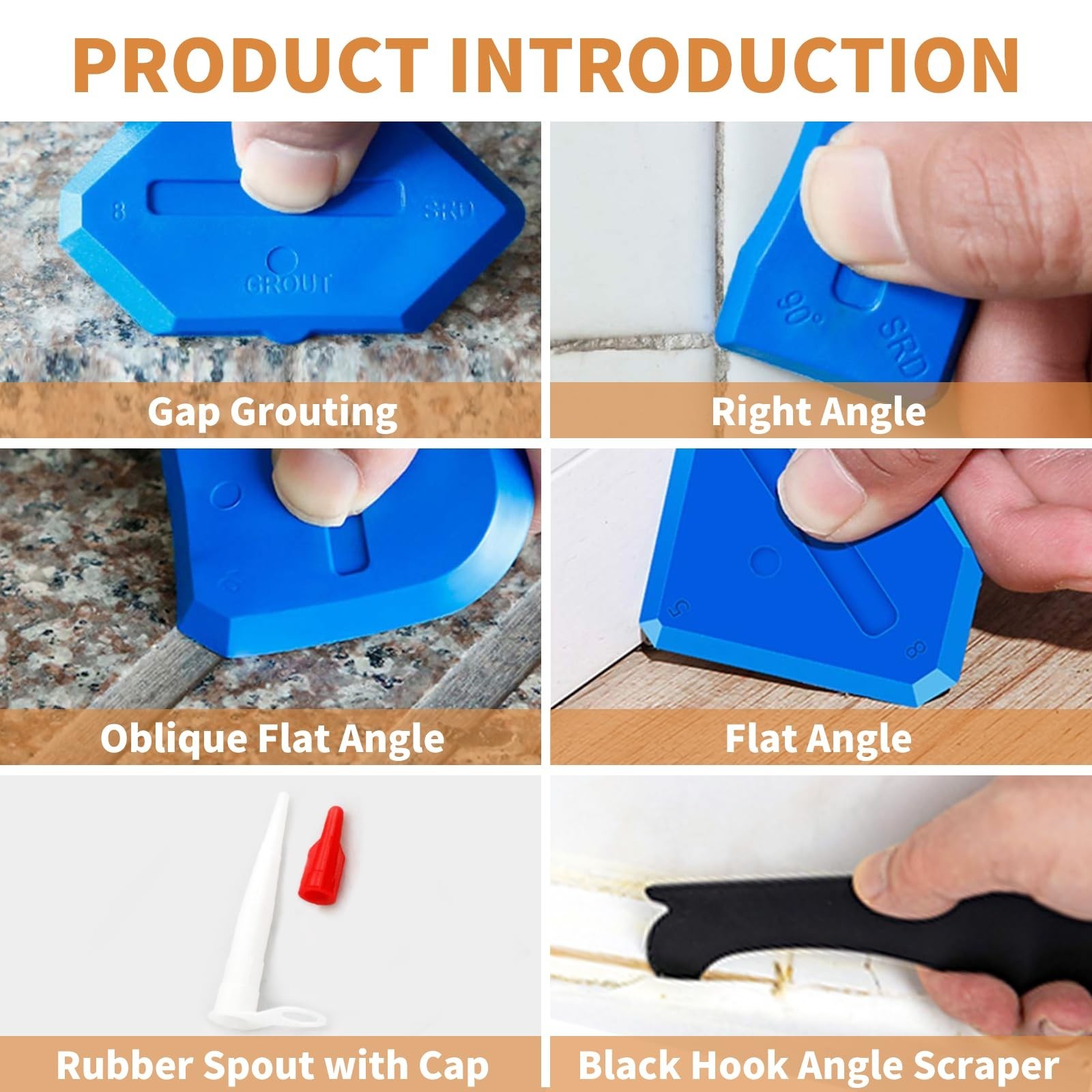23-Piece Caulking Tool Kit – 3-in-1 Silicone Caulk Remover, | Grout Scrape