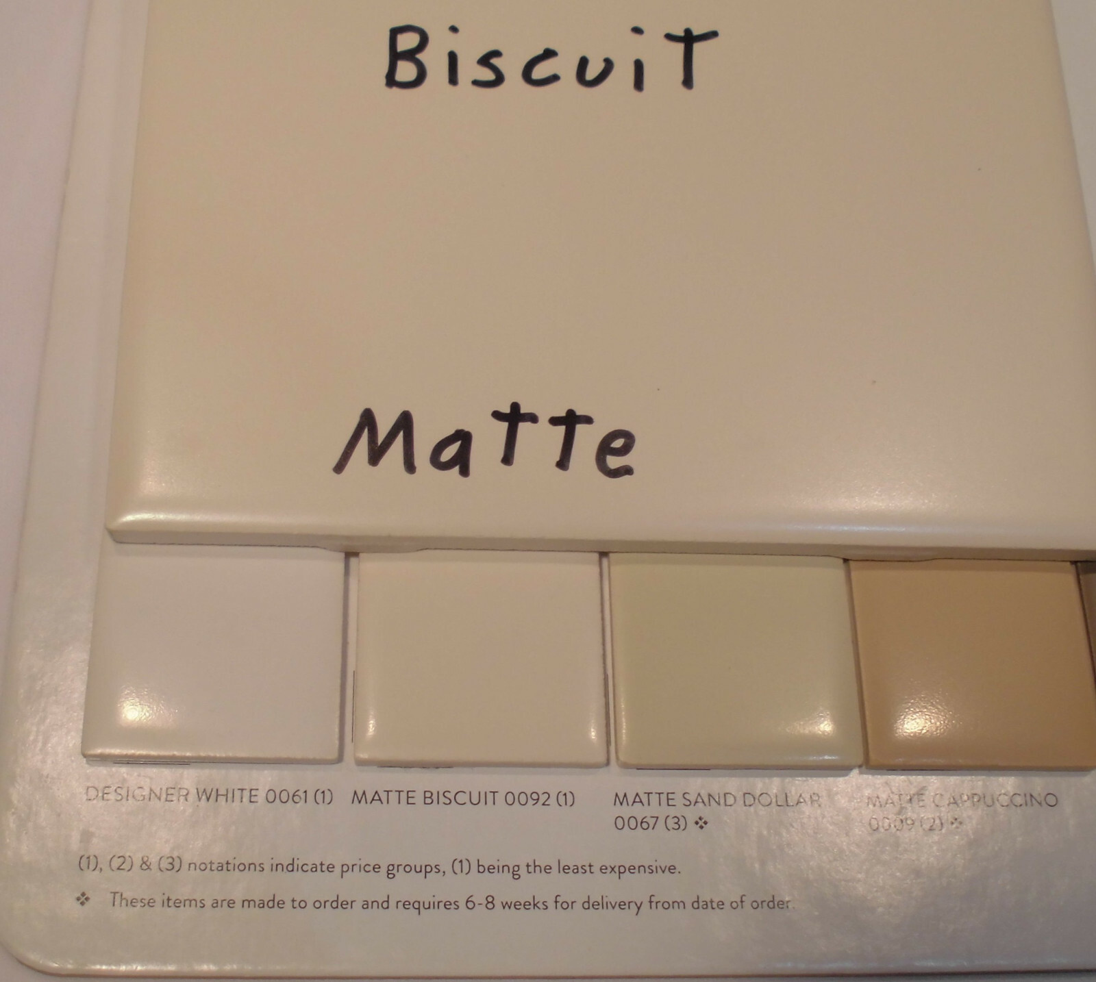 1 pc. 6″ X 6″ Ceramic Tile *Matte Biscuit* by American Olean “New Stock”