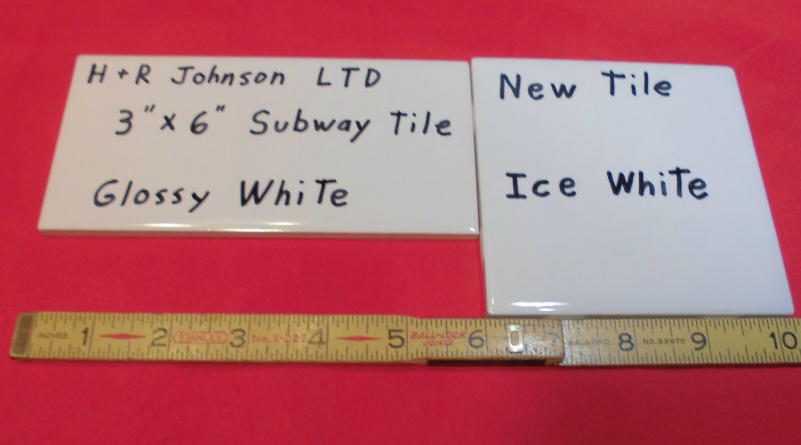 1 pc. Vintage *White* Subway Glossy Ceramic Tile 3″ X 6″ X 3/16″ H R Johnson Co.